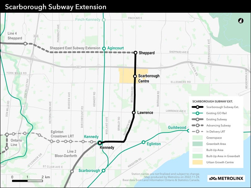 Sener is part of the design team for the Scarborough Metro Extension Stations, Rail and Systems project in Toronto